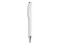 Ручка пластиковая INESS WHITE, печать логотипа