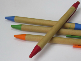 Еко-ручка з кольоровим кліпом, друк на ручці