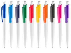 Ручка пластикова VINI WHITE з логотипом